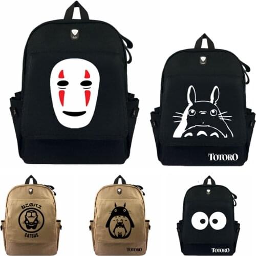 Cute Makkuro Kurosuke Kaonashi Backpack Student Schoolbag Teenages Travel Bag Anime Mochila Rucksacks Laptop Canvas Backpacks
