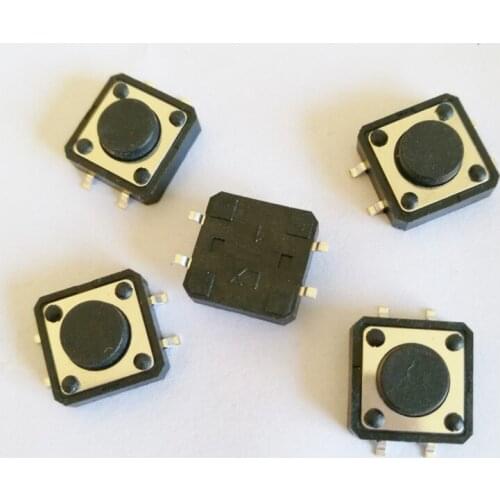 200pcs/lot 12*12*4.3/4.5/5/5.5/6/6.5/7/7.5/8/8.5/9/9.5/10mm SMD Tactile Push Button Tact Switches 12x12mm