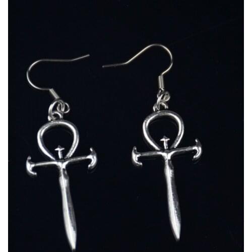Vintage Egyptian Vampire Ankh Symbol Earring Simple Cross Drop Earrings Witch Jewelry