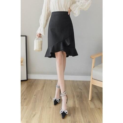 Stretch high waist bag hips skirt women mid-length slim split skirt wedding ceremony festive long skirts office lady clothes