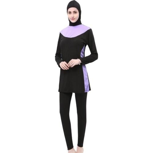 Women Plus Size Muslim Swimwear Long Sleeve Full Coverage Hooded Hijab Islamic Swim Sport Surf Wear Burkinis Bathing Suit S-5XL