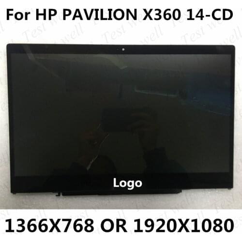 Original 14"LCD Touch Screen Digitizer Display Assembly With Frame For HP Pavilion x360 14-CD 14-CD0101ng 14-CD0046TX X360 14-DD