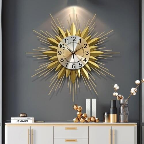 Gold Nordic Luxury Wall Clock Living Room Creative Bedroom Big Wall Watch Modern Design Simple Zegarek Home Decoration W6B