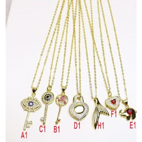 10 Pcs Zircon pendant jewelry necklace Handmade necklace pendant necklace jewelry Trendy necklace Gift fashion gift 58006