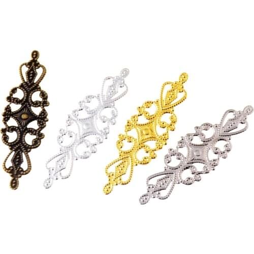 Free shipping 10Pcs Filigree Wraps Connectors Embellishments Crafts Gift Decoration DIY Findings 6.5x2cm