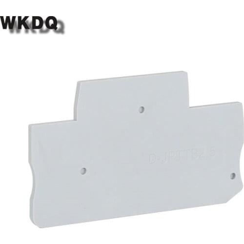 10Pcs D-PTTB2.5 End Cover PTTB2.5 Wire Electronic Connector 2-Level Din Rail Terminal Block Accessories D-PTTB 2.5 Barrier Plate