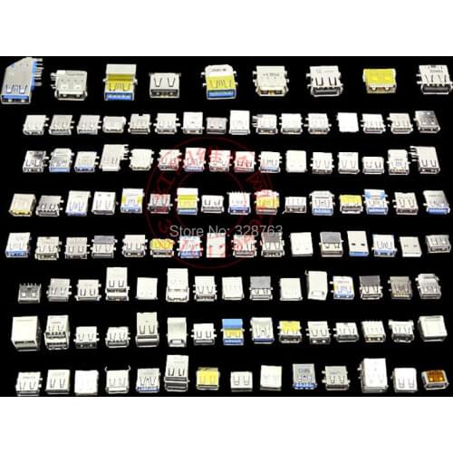 120 Models 120pcs)USB Socket 2.0 & 3.0 USB Jack Connector Port For Laptop Lenovo Acer Samsung Dell HP Toshiba Sony Free Shippin