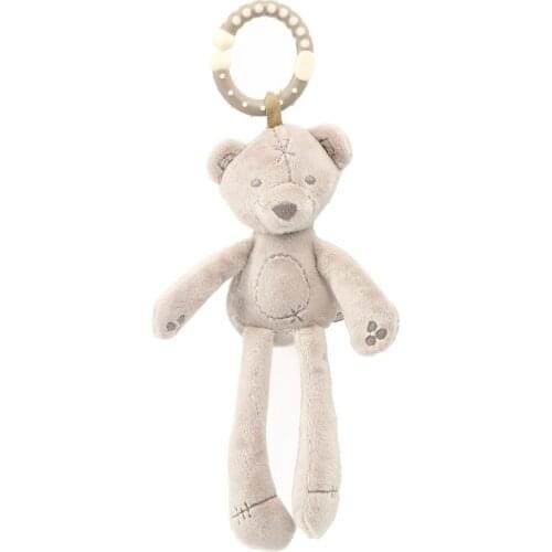 2021 Plush Toys Sound Ringing Bell Developing Pushchair Toy Hanging Rattles Stroller Car Seat Toy Bear Stuffed Toys Adorable