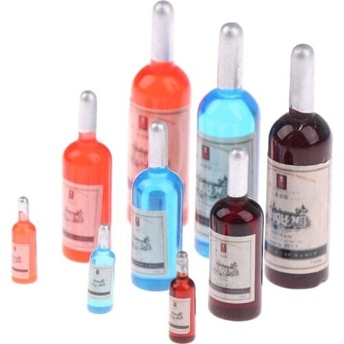 3Pcs/Set Mini Simulation Wine Bottle Dollhouse Miniature Accessories Decor Furniture Model Toys Children Gifts