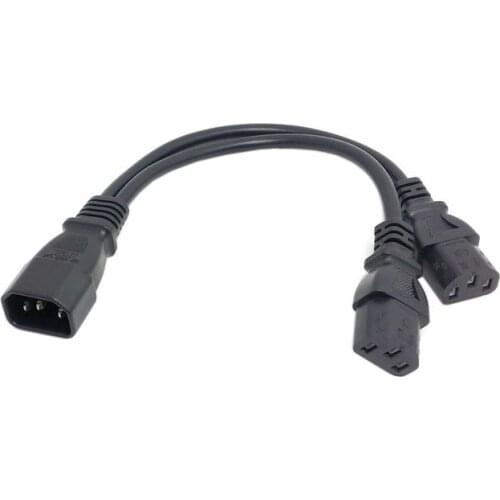 30cm Power Cable Single IEC 320 C14 to Dual C13 5-13R Y Type Splitter Adapter Cable Cord