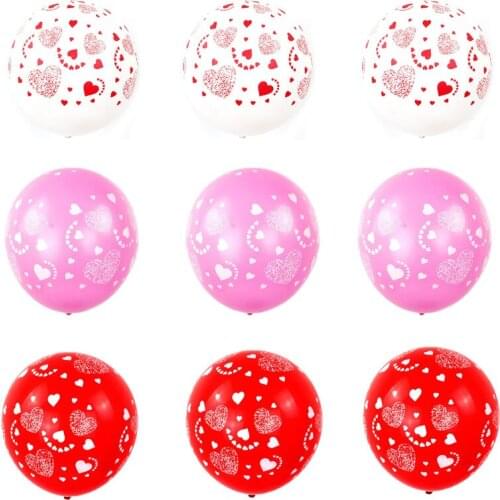 5pcs/lot romantic latex love balloons 12inch heart ballon mariage decorations helium globos for valentines day supplies weddings