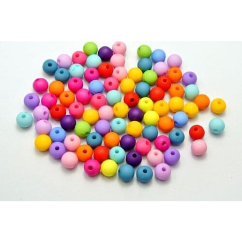 500 Mixed Color Acrylic Round Beads 6mm Imitation Wooden beads