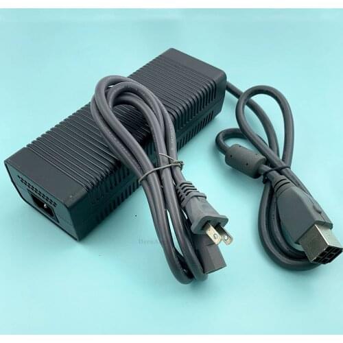 110V 120V AC Adapter For XBOX 360 Fat US EU Plug USB Adapter Power Supply For XBOX 360 Fat Adaptor