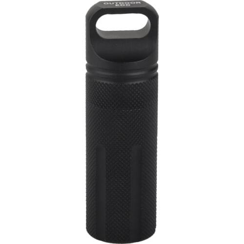 Aluminum Tactical Camping Waterproof Container Case Survival Holder Black