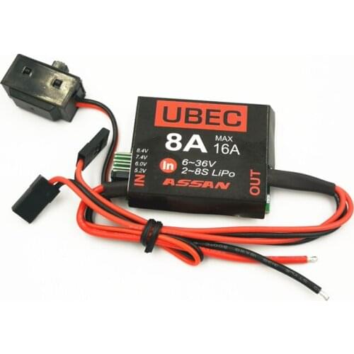 ASSAN 8A UBEC MAX 16A 2-8S Power supply module for RC Servo receiver