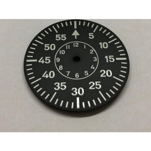 38.9mm GEERVO sterile Switzerland C3 luminous black fit ETA6497/6497 movement Mens watch dial 018A