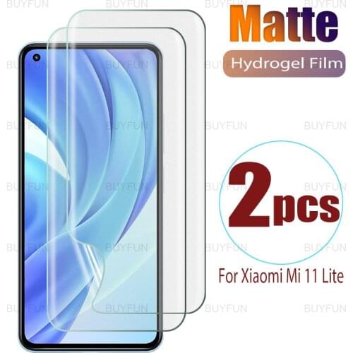 For Xiaomi Mi 11 Lite 6.55 inch 2pcs Matte front hydrogel film for mi 11 lite 4g 5g Ultra Anti-fingerprint protection soft film