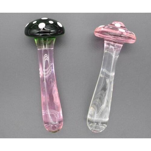 Solid Glass Dildo Adult Vagina Anal Toy Butt Plug Mushroom Head Crystal Penis Sex Toys for Woman Men Prostate Massager