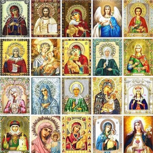 Huacan Diamond Painting Icons Art Kits Full Square/Round Diamonds Embroidery Religion DIY Decorations Home