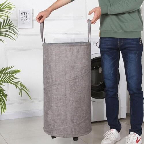 Innovative Storage Bucket Oxford Cloth Laundry Basket Folding Portable Bedroom Laundry Basket with Wheels