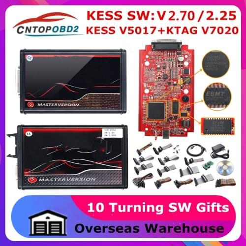 Online 2.80 EU Red KESS V5.017 OBD2 Manager Tuning Kit KTAG V7.020 4 LED Online Master Version K-TAG 2.25 OBD2 Programmer Tool