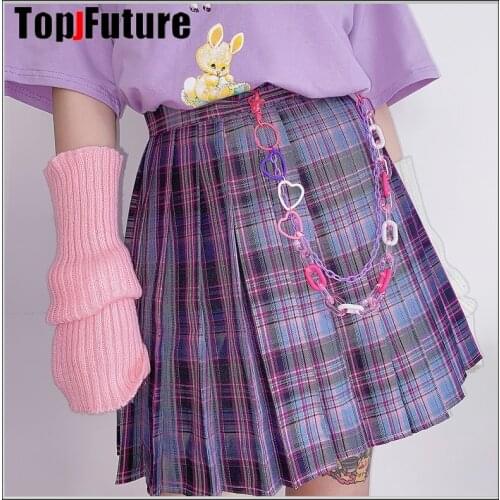 Korea ins Japanese original home sweet jelly colorful love soft girl Tuku trampy accessories waist chain pants chain