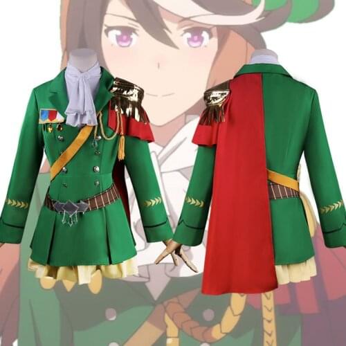 Anime Cosplay Pretty Derby Symboli Rudolf Costume Women Girl Leisen College Dress Sets Wig Role Play Halloween Costumes C181M208