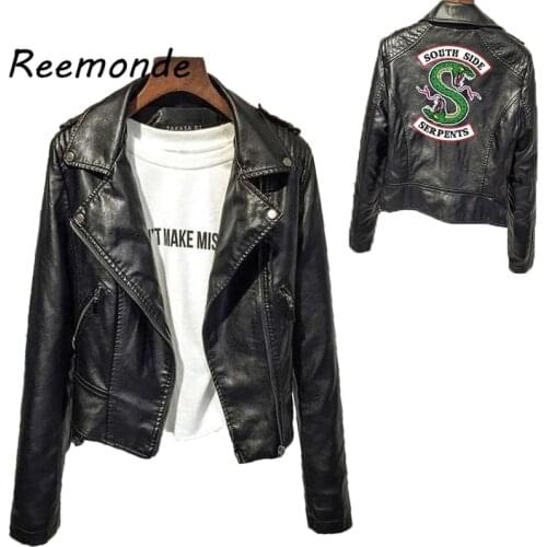 Riverdale Women Jacket Coat South Side Serpents Riverdale Southside PU Leather Jackets Serpents Streetwear Outwear Tops