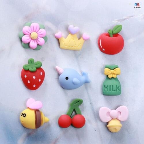 15pcs New mini Mixed lovely fruit Flower resin flatback cabochons For Hair Bow Centers DIY Scrapbooking Decoration