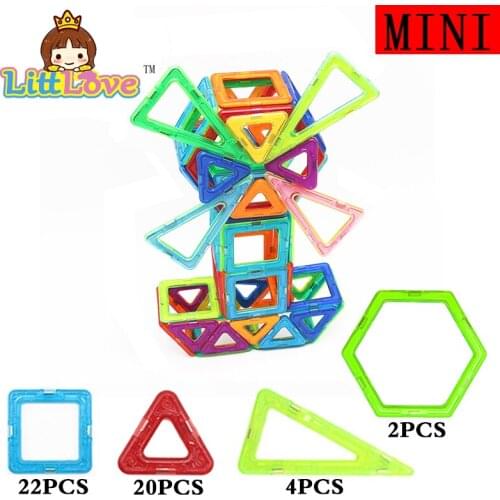 Mini Size 48pcs Magnetic Construction Model Building Blocks Toys DIY 3D Magnetic Designer Educational Brick Toys For Children