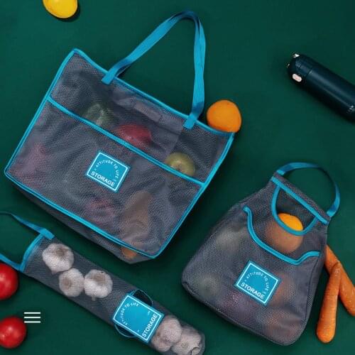 1Pc Reusable Totes Mesh Bag Fruit Vegetable Bags Washable Storage Bags Home Organizer Net Bag Shopping Pouch Kitchen Accessories