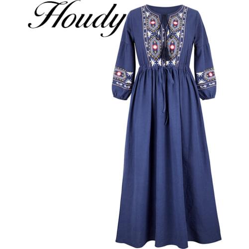2021Fashion Casual Pure Color Dress Large Size Loose Dress Temperamental Mid-Sleeve Embroidered Dress S-XL