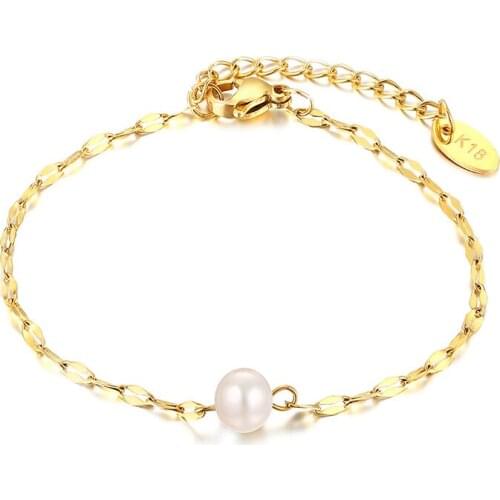 Fashion Pearls Bracelet for Women and Girls Simple Lace Hand Chain Lightweight Stainless Steel Charm Gift
