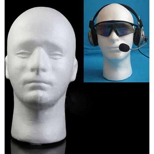MALE MANNEQUIN STYROFOAM FOAM HEAD MODEL WIG GLASSES HAT DISPLAY STAND duty