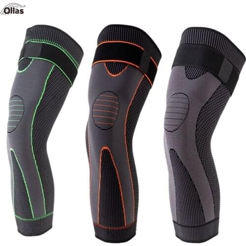 Anti-Slip lengthen Knee Pad Long Leg Sleeve Bandage Compression Knee Brace Running Sports Warmth Leg Elastic Knee Protector