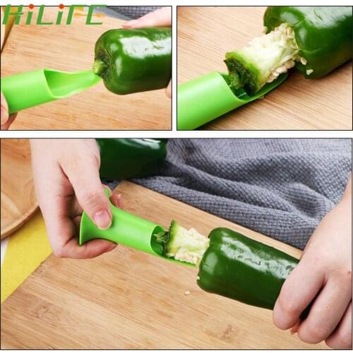 HILFIE Jalapeno Corer 2pcs/set Bell Pepper Chili Seed Remover Cooking Tools Fruit Peeler Corer Slicer Pepper Cutter