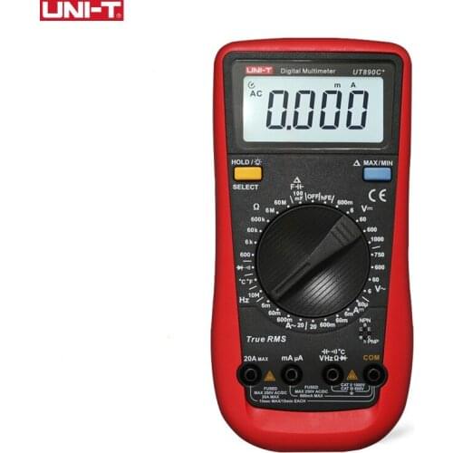 UNI-T UT890C+ True RMS Multimeter LCD Digital Display Electrical Tools Handheld Ohm AC/DC Voltage Ammeter Current Tester