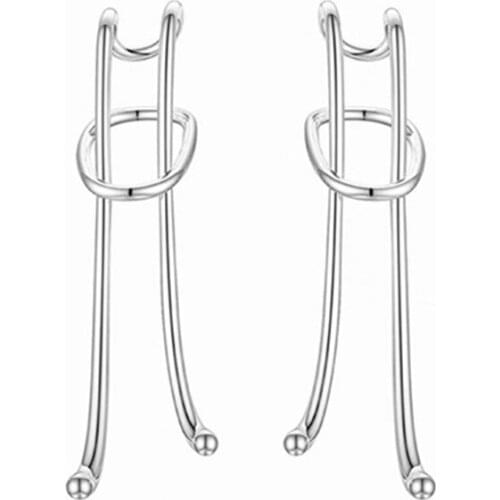 Irregular Link Chain Earrings for Women Girls High Polished Geometric Oval Tube Earrings Statement Jewelry Gift