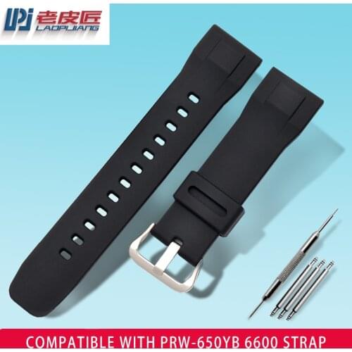 Silicone Watch Band 24mm for PRG-600YB PRG-650 PRW-6600 Male Rubber Bracelet Mens Watches Strap Wristband black blue