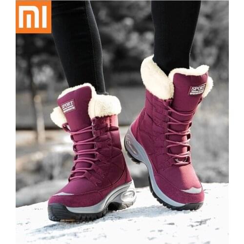 Xiaomi Winter Women Boots High Quality Keep Warm Mid-Calf Snow Boots Women Lace-up Comfortable Ladies Boots Chaussures Femme