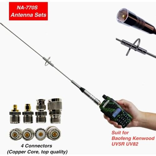 1 set Nagoya NL-770S Walkie Talkie Antenna + 5M Coaxial Cable + Stainless Steel Clip Mount + Four Fine Copper Connector Adapter