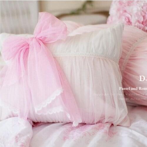 1piece Sweet princess lace cushions cover luxury pillow cover bowknot cushion covers wedding decoration bedroom bedding textile