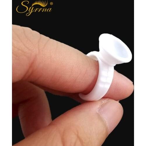 100pcs Disposable Glue Ring Eyelash Glue Extension Holder Ring Pallet for Tattoo Pigment Adhesive Gel Mini Convenient Lash Tool