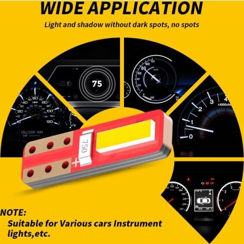 2 Pieces 12V T5 Led Bulb 7020 Led Canbus Car Interior Lights Dashboard Warming Indicator Wedge Auto Instrument Lamp Bright White