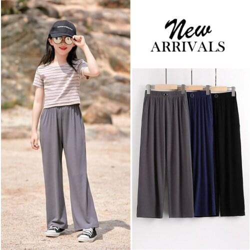 2021 New Kids Cargo Pants for Girls Solid Color Kids Streetwear Trousers Teenage Clothing Loose Cargo Pants 4 7 9 11 12 14 Years