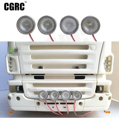 4pcs Metal Aluminum Alloy Intake Led Spotlight For 1/14 Tamiya RC Truck Scania R620 56323 R730 R470