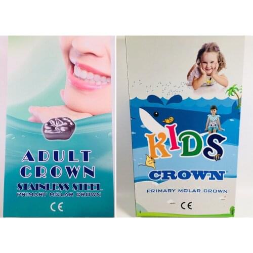 Boxed 48/96Pcs Dental Preformed Crowns Stainless Steel Kid Primary/Adult Permanent Molar