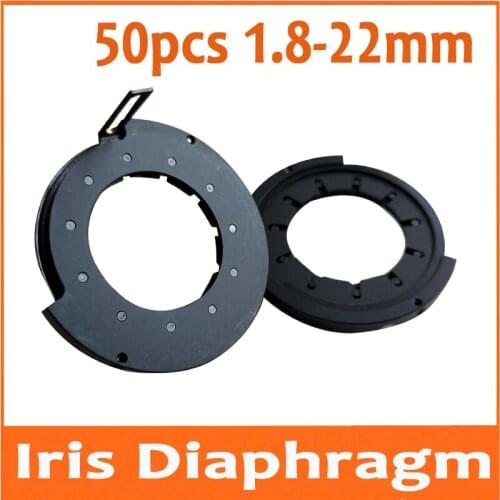 50pcs 1.8-22MM Metal Adjustable Zoom Iris Diaphragm Aperture Condenser Adapter with 11pcs Blades for Digital Camera Microscope
