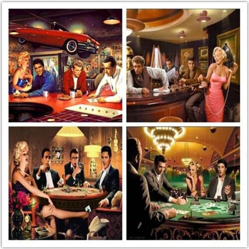Full square / round diamond 5D DIY diamond painting Marilyn Monroe & Elvis 3D diamond embroidery cross stitch mosaic 2019 new