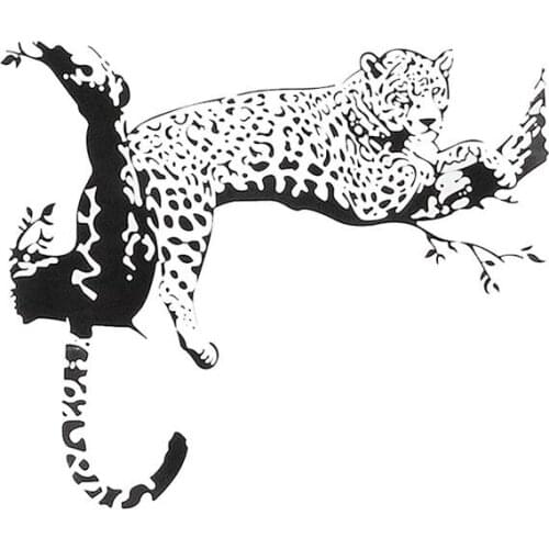 Large Leopard Animal Art Removable Room Home Wall Sticker Decal Mural Decoration,black,Size: 90 x 60cm (finished size): 86 × 72c